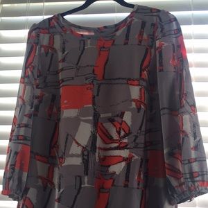 Orange and grey dress